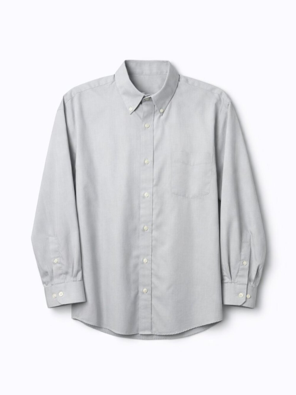 Lands’ End Men’s Light Gray No‑Iron Supima Cotton Dress Shirt 17.5‑33